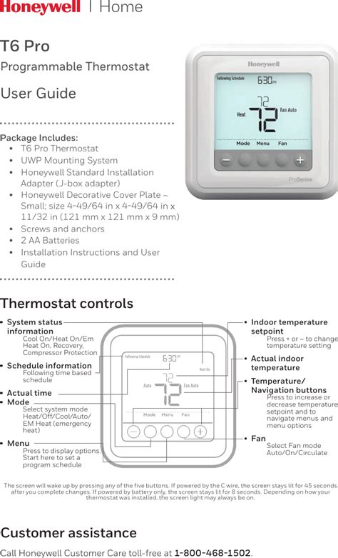 Resideo 33 00182efs user guide - • Quick Start Guide • Wire labels. Features of your thermostat. With your new thermostat, you can: • Connect to the Internet to monitor and control your heating/cooling system. • View and change your heating/cooling system settings. • View and set temperature and schedules. • Receive alerts via email and get automatic upgrades.